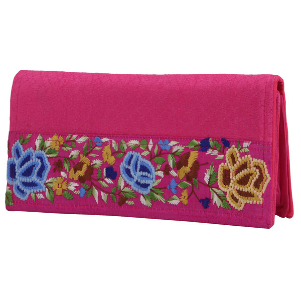 Indha Craft Handicraft Partyweare Clutch Purse for Girls/Women ( Pink )