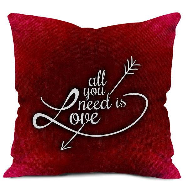 All I need is love cute cushion cover with filler.