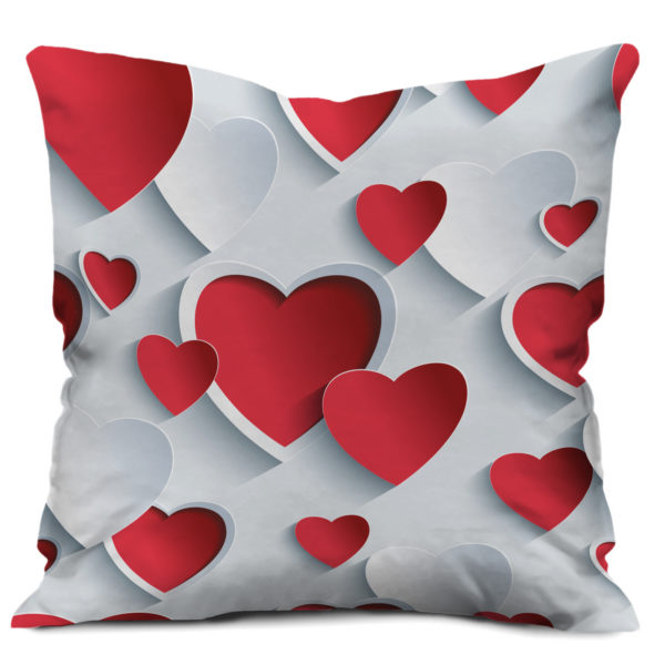 Heart printed cushion
