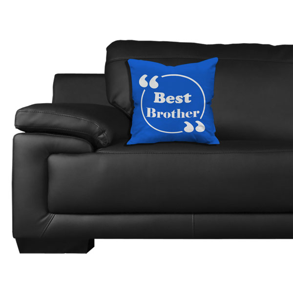Best Brother Quote Printed Satin Cushion Cover, Blue
