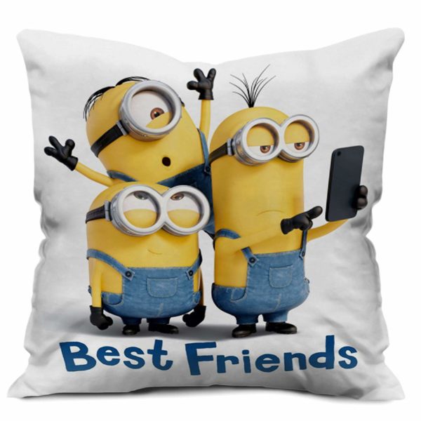 Minions friends taking selfies cushion