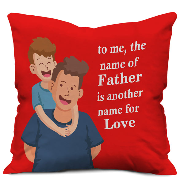 To me the Name of Father Awesome Quote Cushion/Pillow Cover with Filler (12X12, Red)