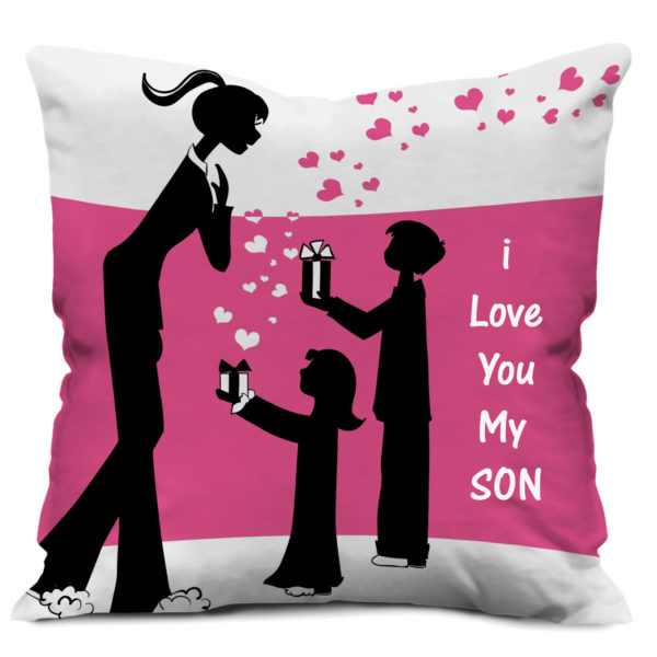 I Love You My Son Quote Printed Satin Cushion Cover