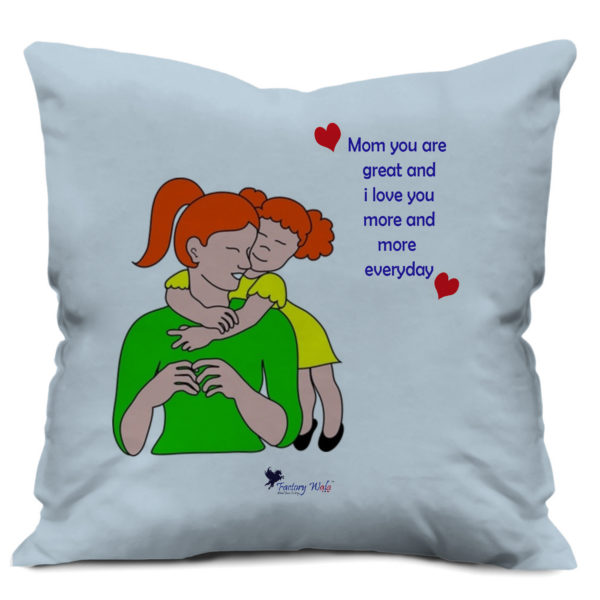 Mom You are Great Quote Printed Satin Cushion Cover