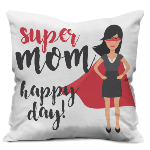 Super Mom Printed Satin Cushion Cover