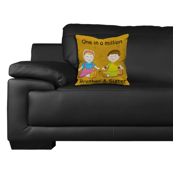 One in a Million Quote Printed Satin Cushion Cover, Yellow
