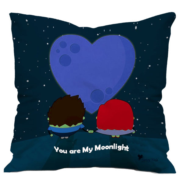 You are my Moon Light Romantic Cushion Cover, Black