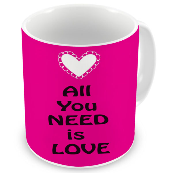 All You Need is Love Printed Ceramic Coffee Mug