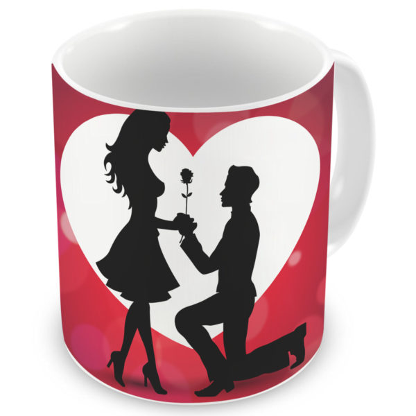 Boy Purposing His Girl Romantic Love Ceramic Coffee Mug