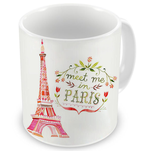Love me in Paris Love Quote Printed Ceramic Coffee Mug