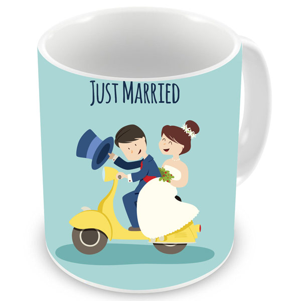 New Wed Couple Printed Ceramic Coffee Mug