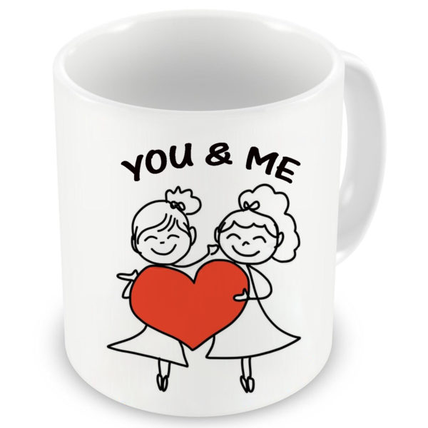 You & Me Quote Printed Ceramic Coffee Mug