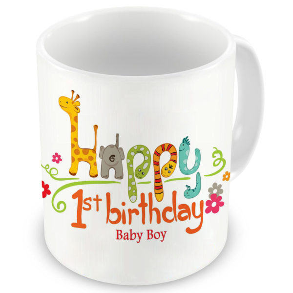 Happy 1st Birthday Printed Ceramic Coffee Mug