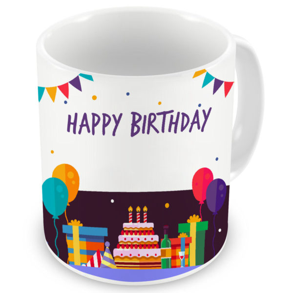 Happy Birthday Banner Printed Ceramic Mug