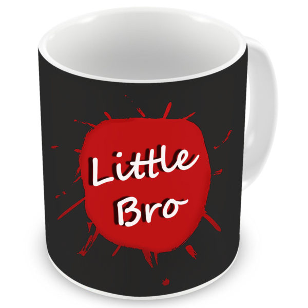 Little Bro Quote Printed Ceramic Mug, Black & Red