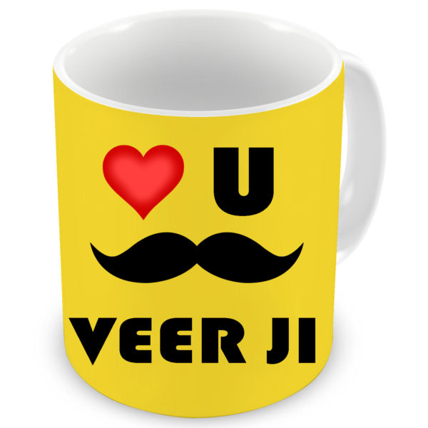 Love you veer ji Text Printed Ceramic Mug