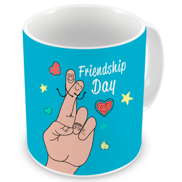Finger Friends are Celebrating Friendship Day Printed Ceramic Mug