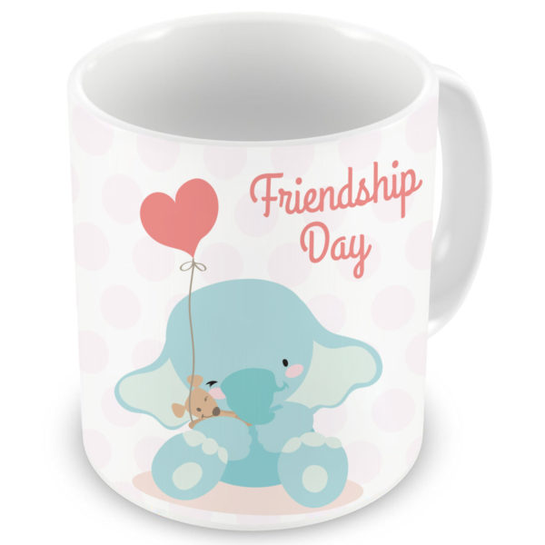 Little Elephant Celebrating Friendship Day Printed Ceramic Mug
