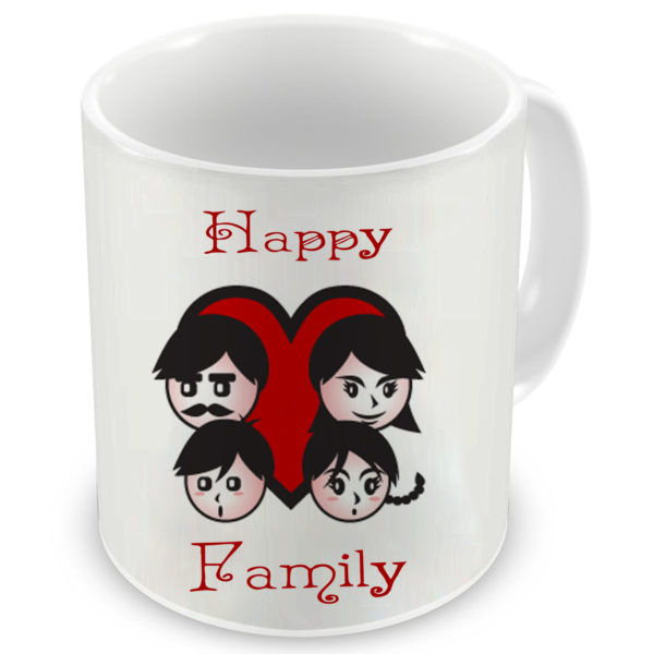 Happy Family Printed Ceramic Coffee Mug
