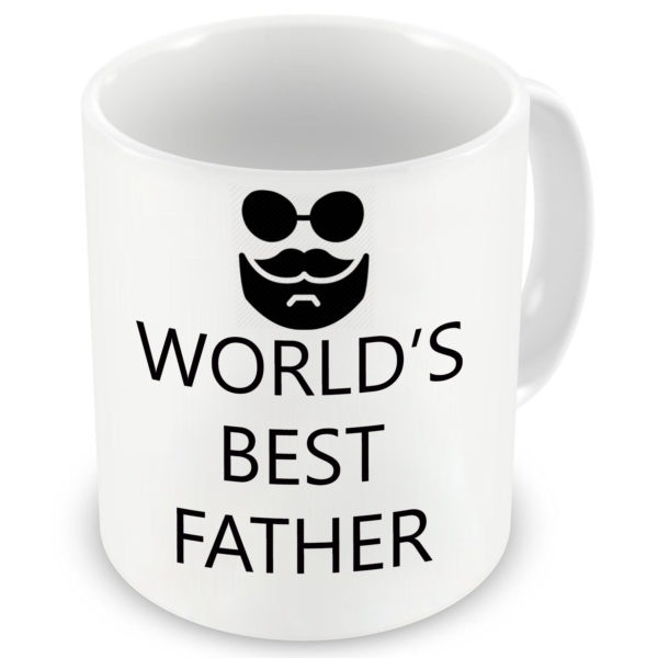 Illustrator World's Best Father Quote Printed Ceramic Coffee Mug
