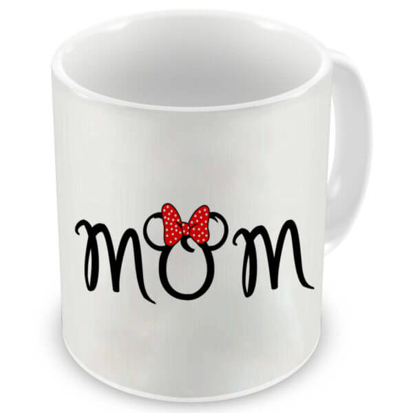 Bow Ribbon Mom Text Printed Ceramic Coffee Mug