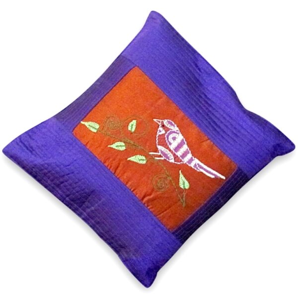 indha craft 12X12cushion cover sparrow emb