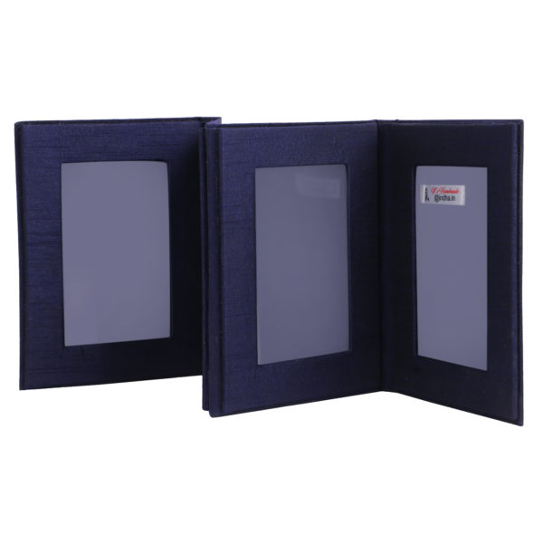 Indha Craft Wooden Four Fold Photo Frame (Navy Blue)