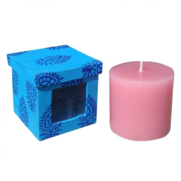 Rose Scented Paraffin Wax Pillar Candle