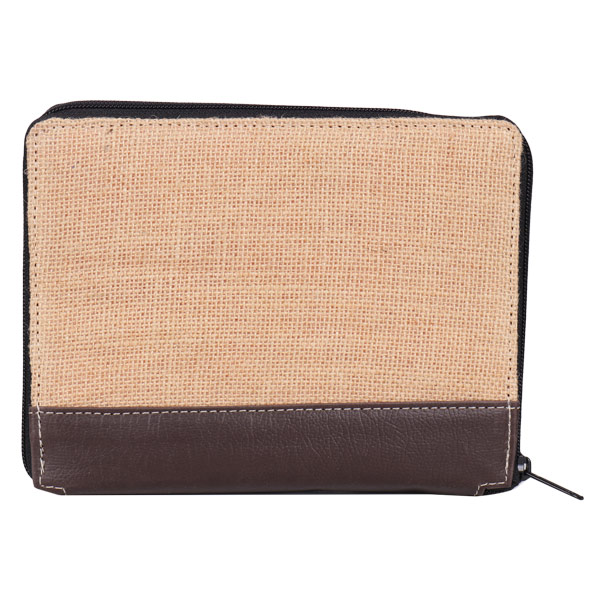 Indha Craft Jute and Artificial Leather IPad Cover/Tablet Sleeves (Brown)