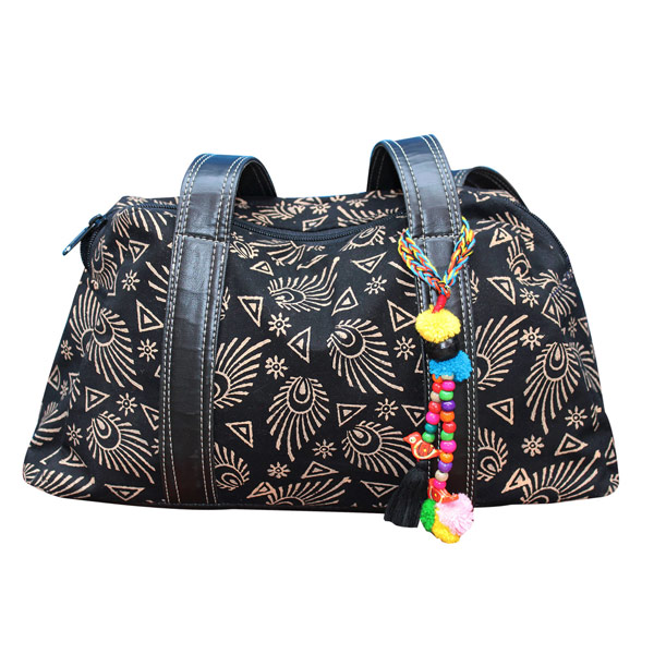Indha Craft Black Colour Hand Block Printed Party bag for Girls/Women