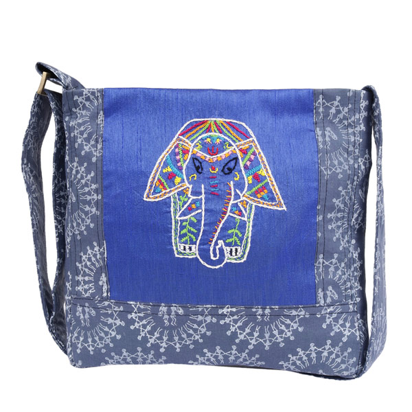 Indha Craft Elephant Hand Embroidery Ethnic Sling Bag for Girls/Ladies/Women