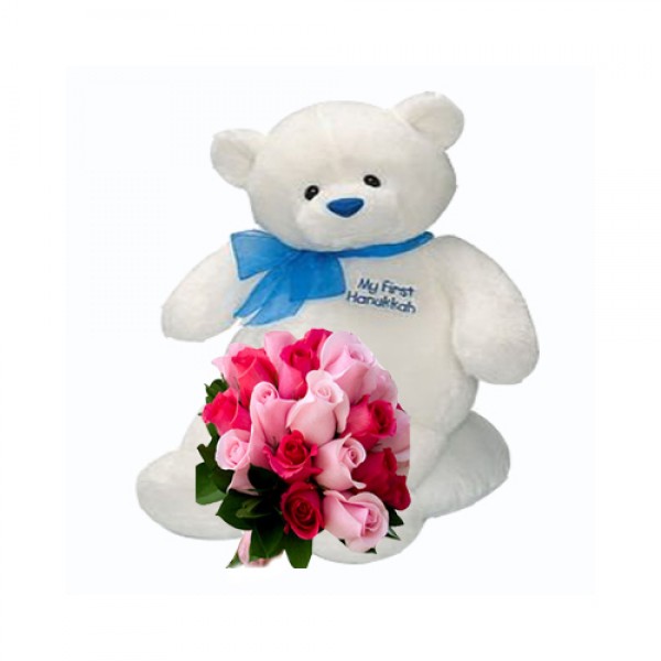 Roses with Teddy Bear