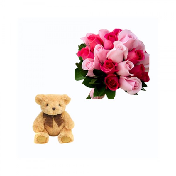 Mix Roses with Teddy