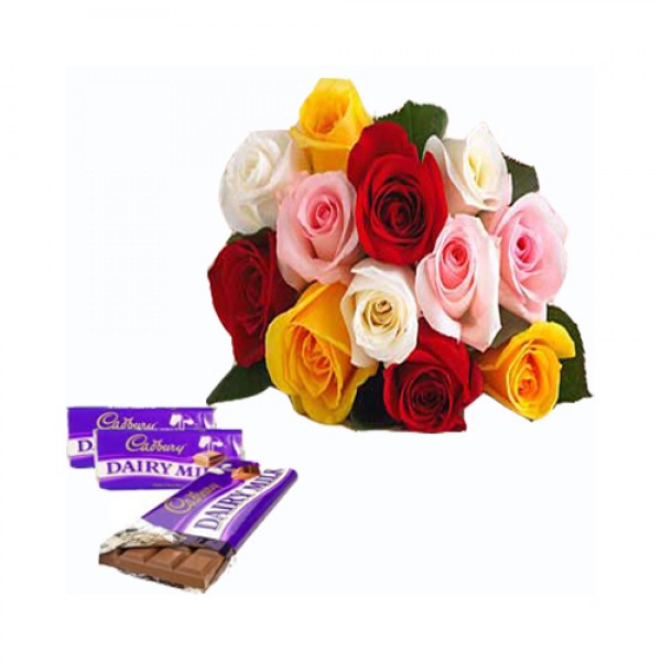 Mix roses with chocolates