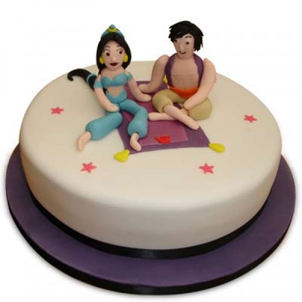 Cute Aladdin & Jasmine Cake