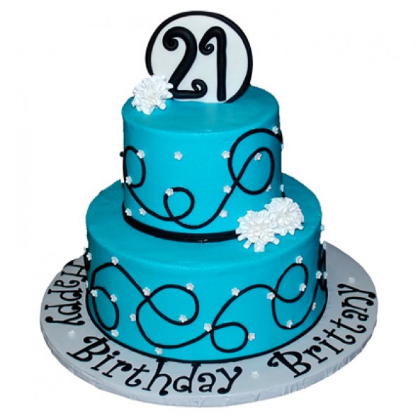 Dazzling Blue Birthday Cake 4kg