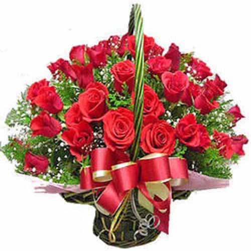 35 Red Roses Basket
