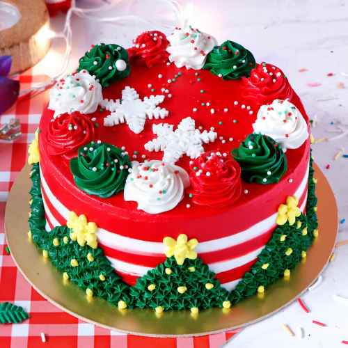 500 gm Christmas Theme Truffle Cake