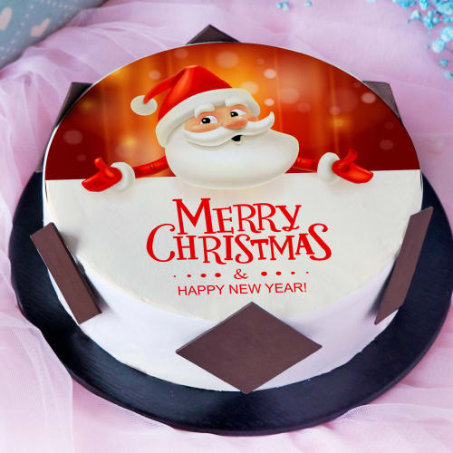 500 gm Merry Christmas Santa Poster Cake
