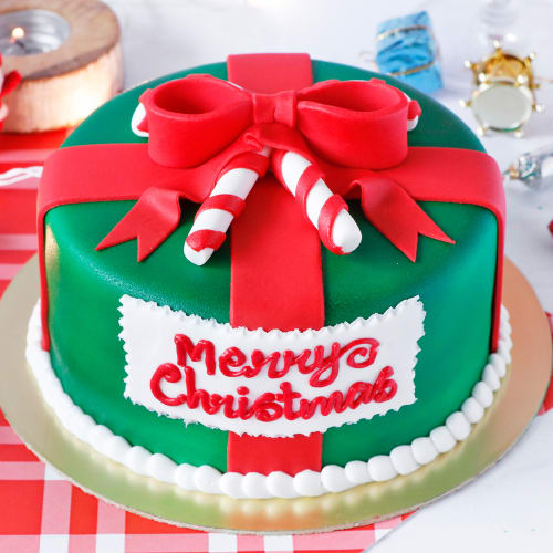 1 Kg Christmas Designer Gift Cake 1 Kg Christmas Designer Gift Cake