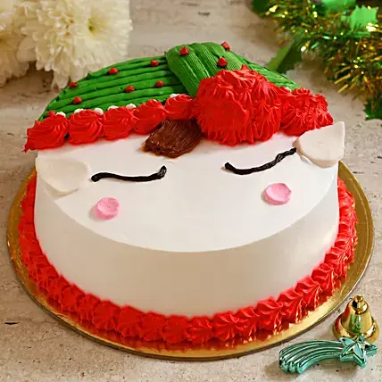 Santa With Hat Pineapple Cake 1 Kg
