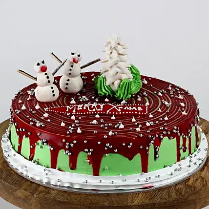Christmas Snowman Chocolate Cake- Half Kg