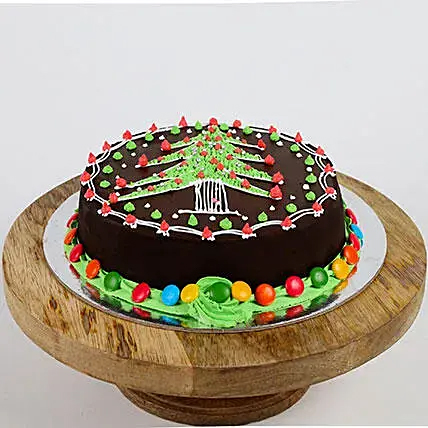 Truffle Christmas Tree Cake With Gems- Half Kg