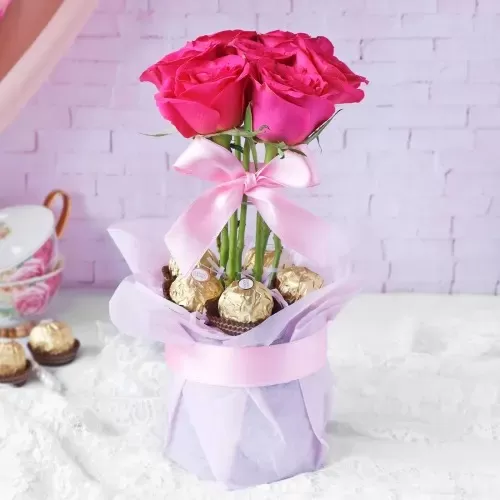 Roses & Premium Chocolate Arrangement