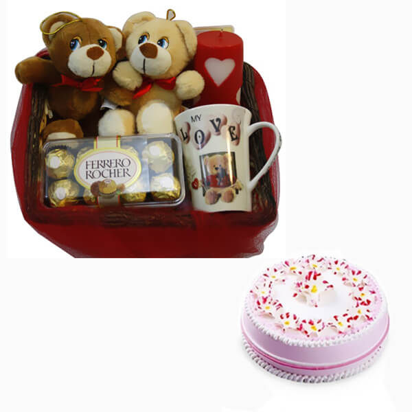 Cake with Teddy Hamper