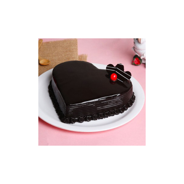 500gm heart shape chocolate cake