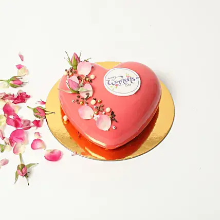 Womens Day Heart Shape Cake 500Gm Womens Day Heart Shape Cake 500Gm