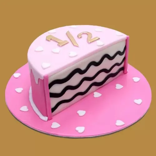 500 gm Half Year Birthday Cake For Girl 