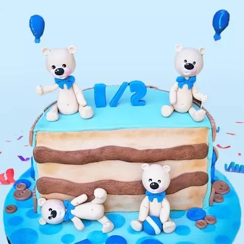 Teddies Half Year Birthday Cake (1.5 kg) Teddies Half Year Birthday Cake (1.5 kg)