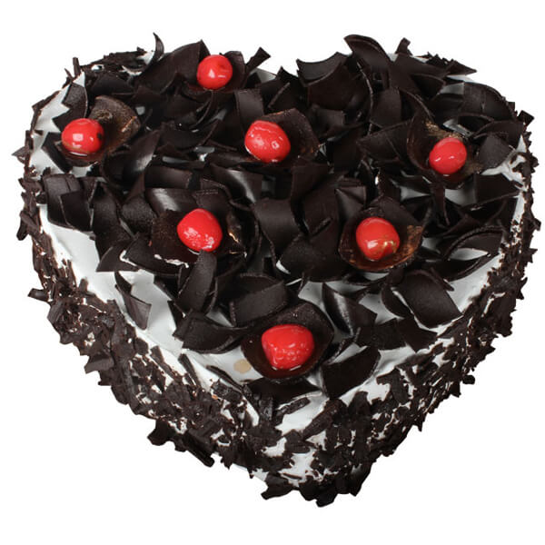 1 kg Eggless Heart Shape Blackforest Cake